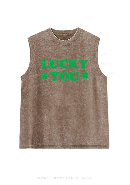 Lucky Green St Patricks Y2K Washed Tank Cherrykitten