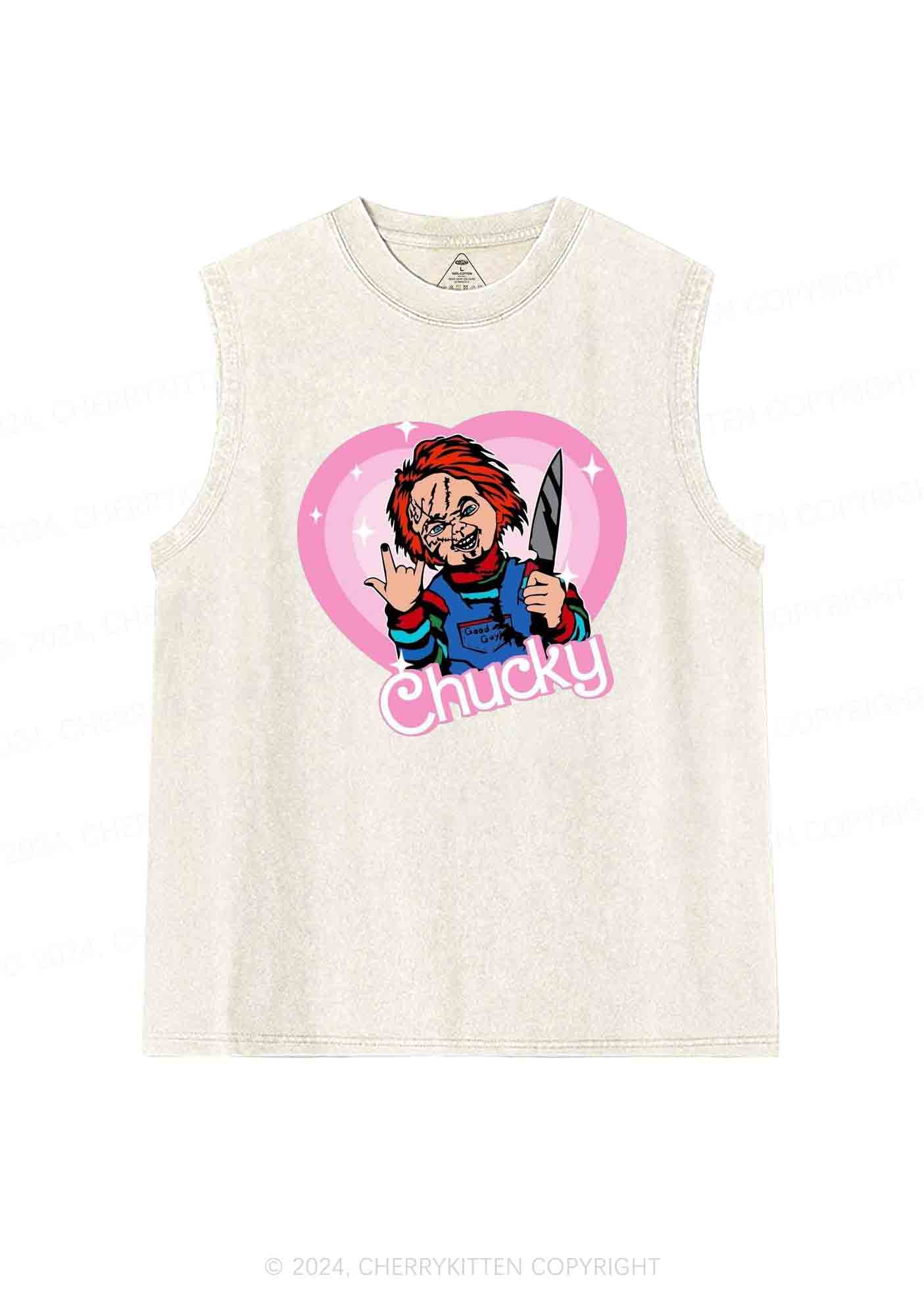 Halloween Chucky Killer Y2K Washed Tank Cherrykitten