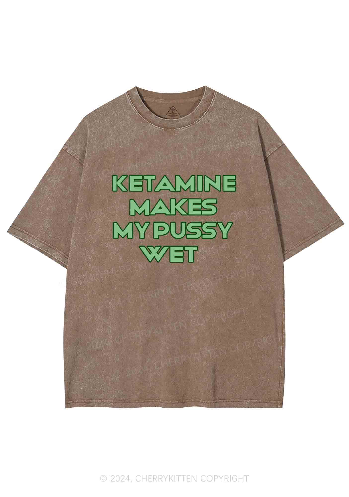 K Makes My Puxxy Wet Y2K Washed Tee Cherrykitten