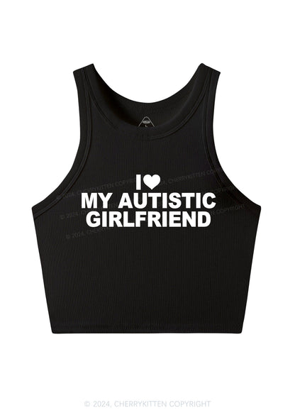 I Love My Autistic GF Y2K Valentine's Day Crop Tank Top Cherrykitten