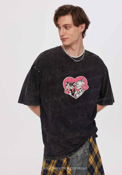 You Are So Purrty Y2K Valentine's Day Washed Tee Cherrykitten