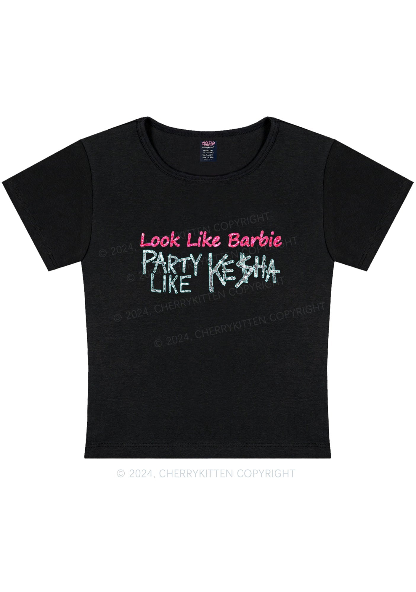 Party Like Kesha Y2K Baby Tee Cherrykitten