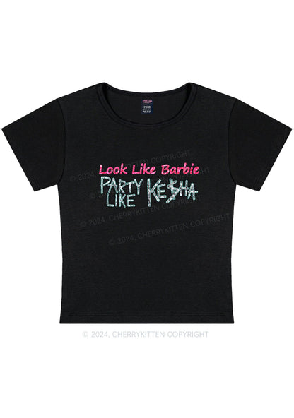 Party Like Kesha Y2K Baby Tee Cherrykitten