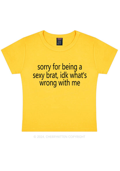 Sorry For Being Brat Y2K Baby Tee Cherrykitten