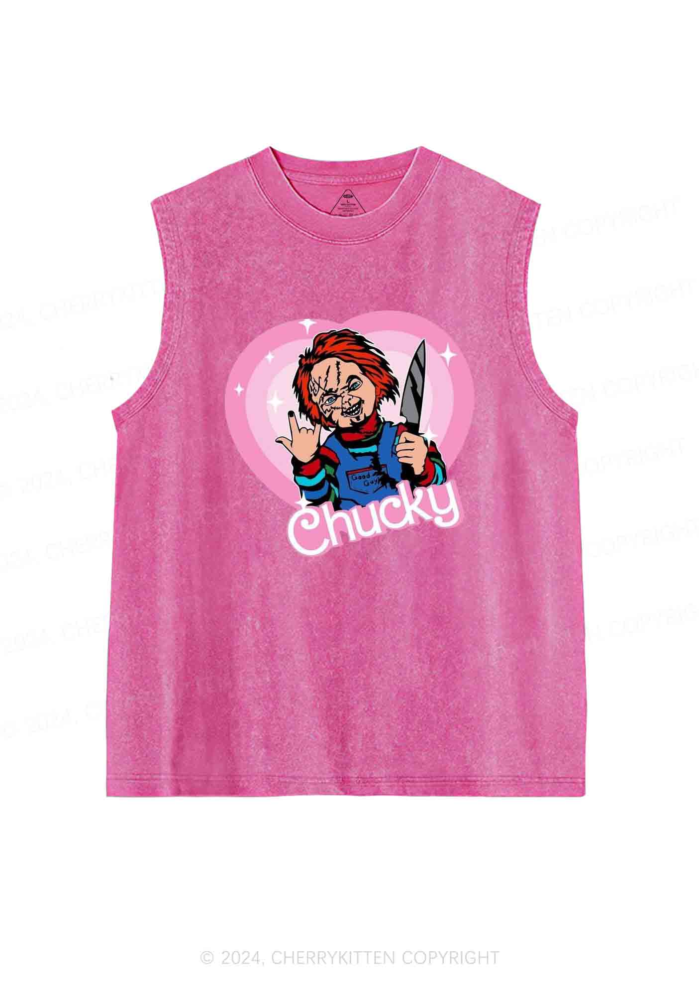 Halloween Chucky Killer Y2K Washed Tank Cherrykitten