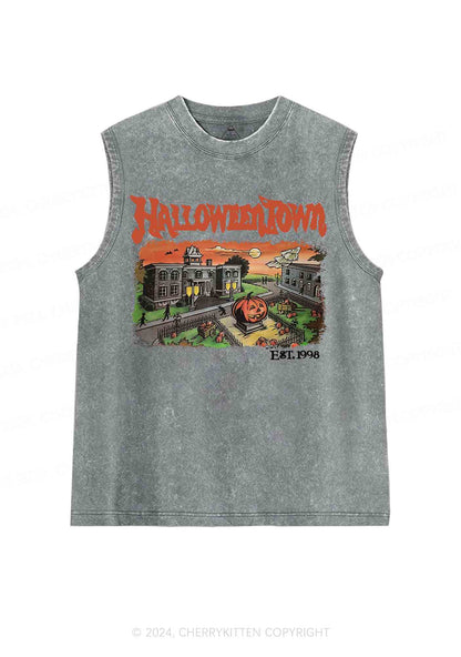 Halloween Town EST 1998 Y2K Washed Tank Cherrykitten