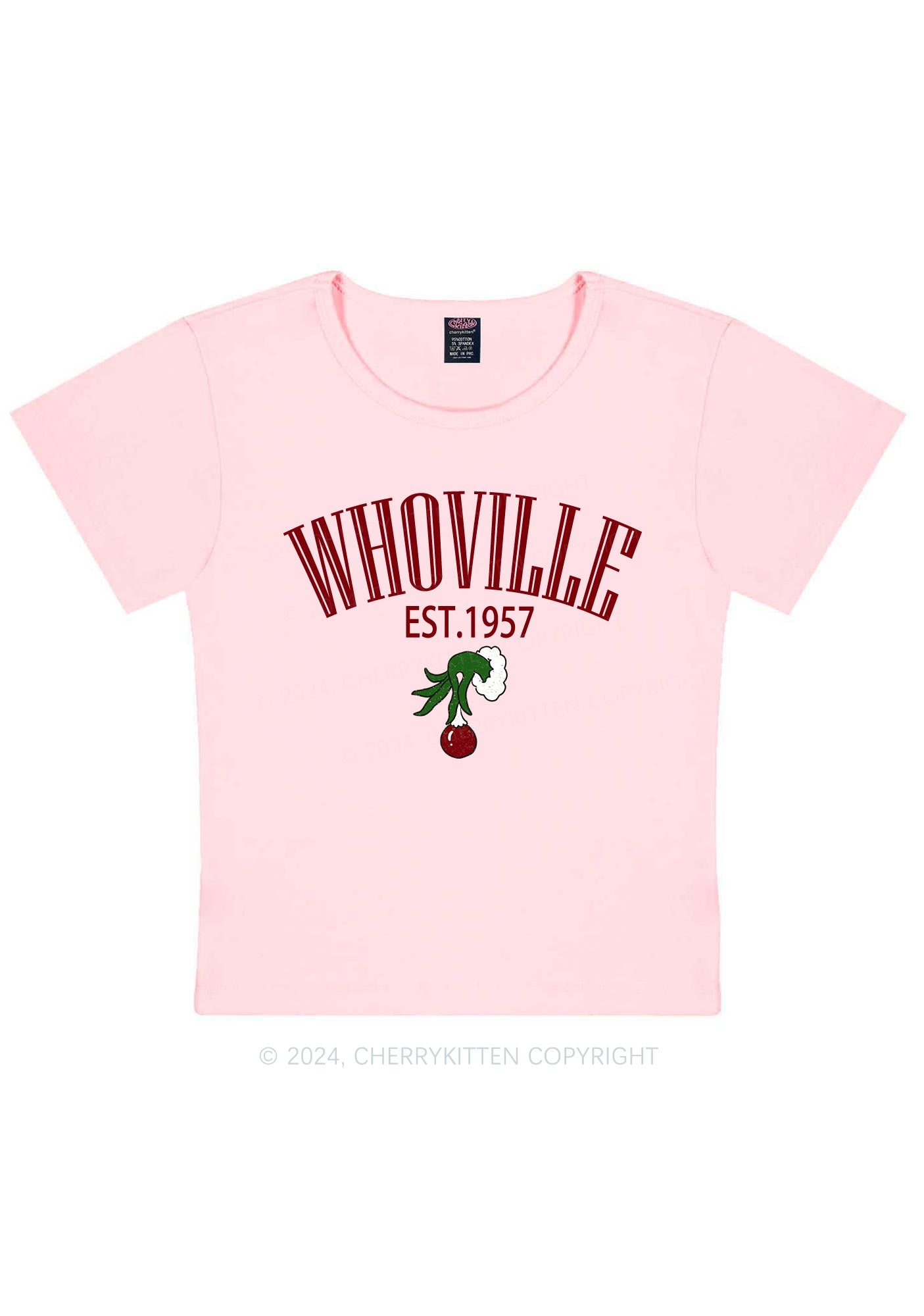 Christmas Whoville Y2K Baby Tee Cherrykitten