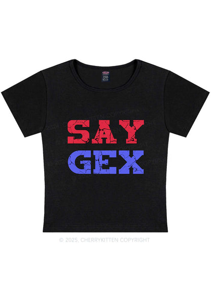 Say Gex Y2K Baby Tee Cherrykitten