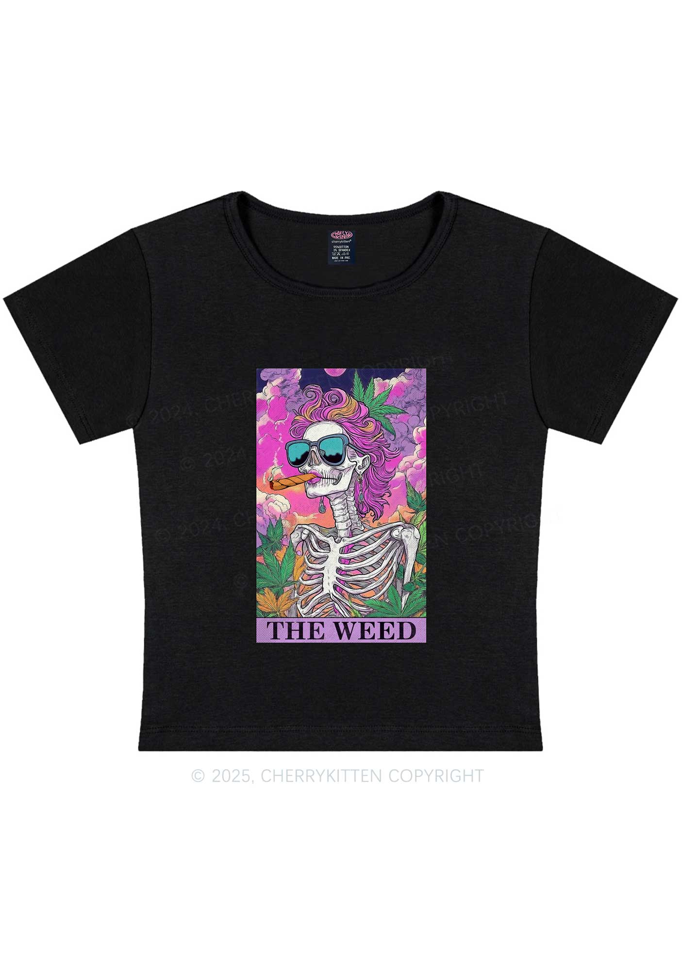 The Wxxd Skeleton Y2K Baby Tee Cherrykitten