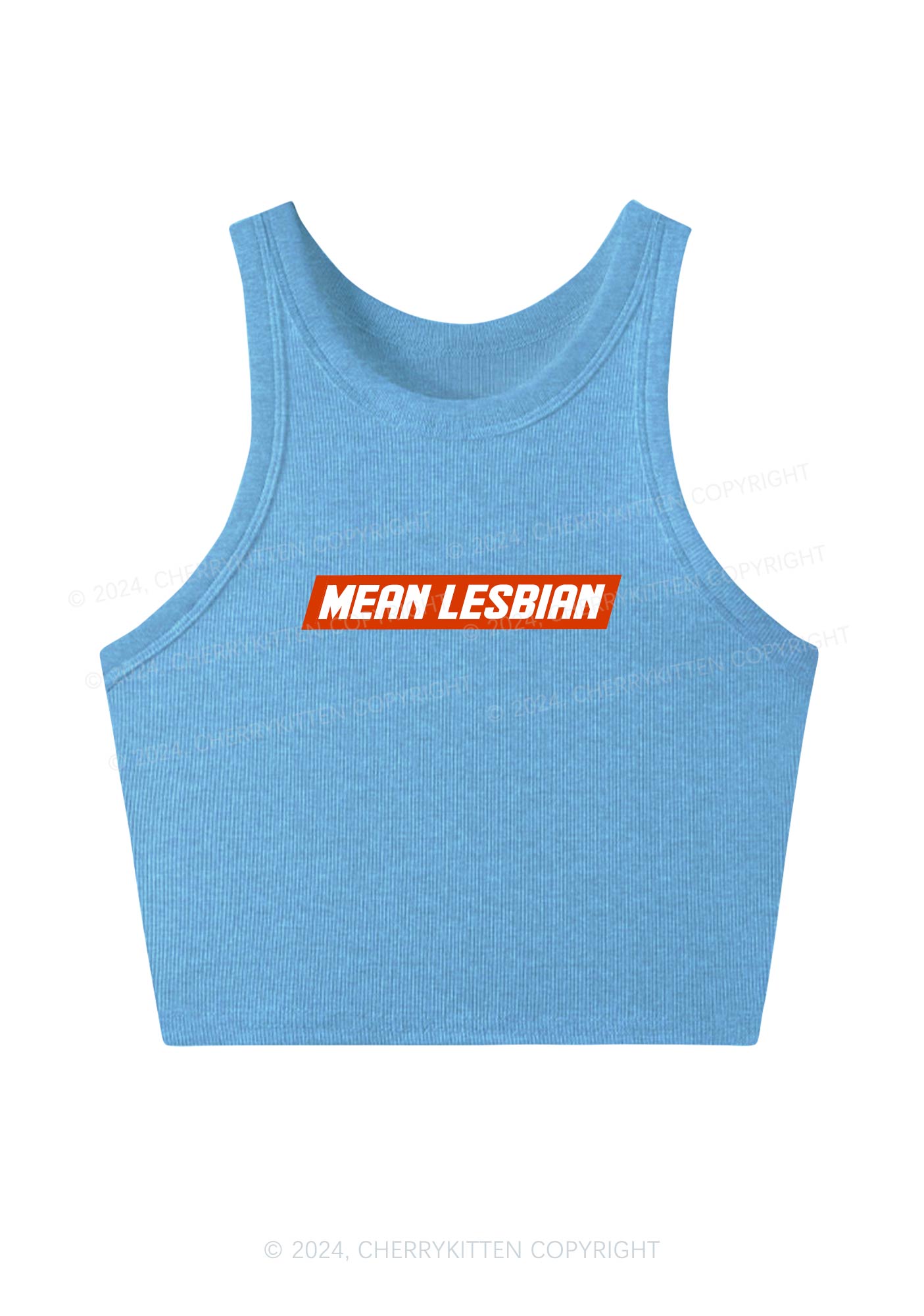 Mean Lesbian Y2K Crop Tank Top Cherrykitten