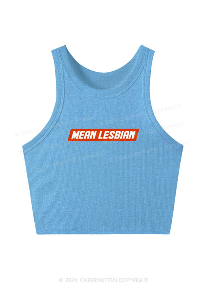 Mean Lesbian Y2K Crop Tank Top Cherrykitten