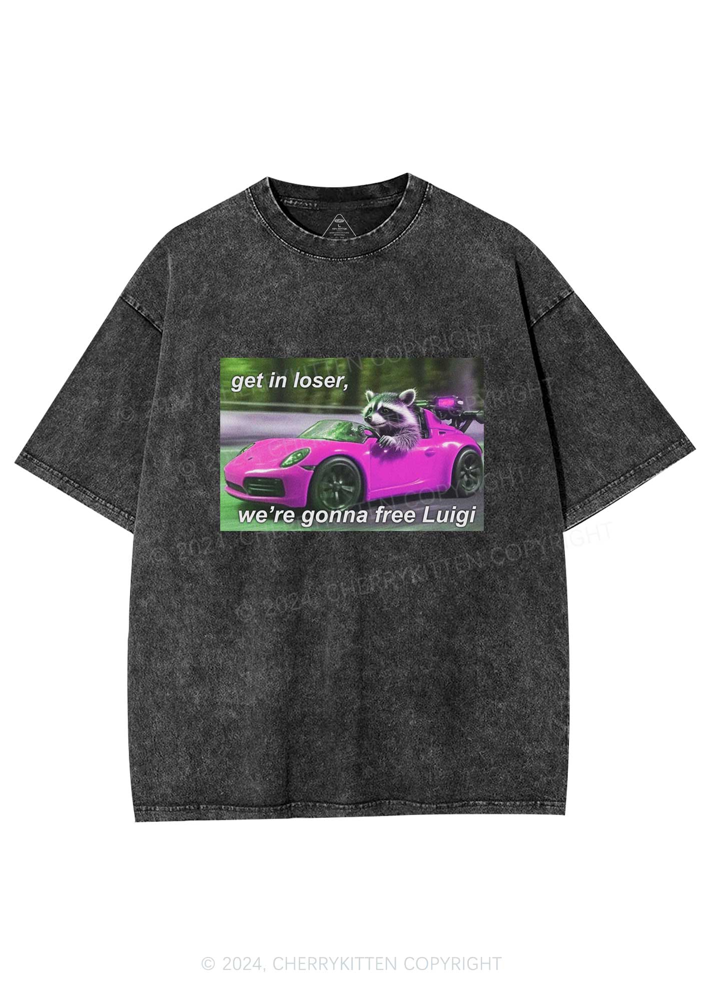 Get In Loser Free Him Y2K Washed Tee Cherrykitten