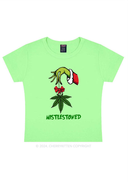 Christmas Mistlestoned Y2K Baby Tee Cherrykitten