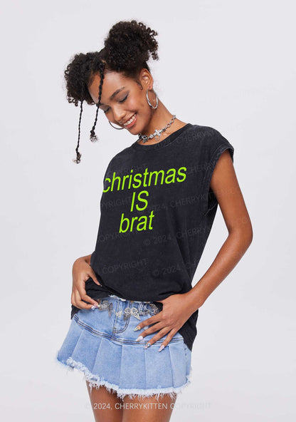 Christmas Is Brat Y2K Washed Tank Cherrykitten