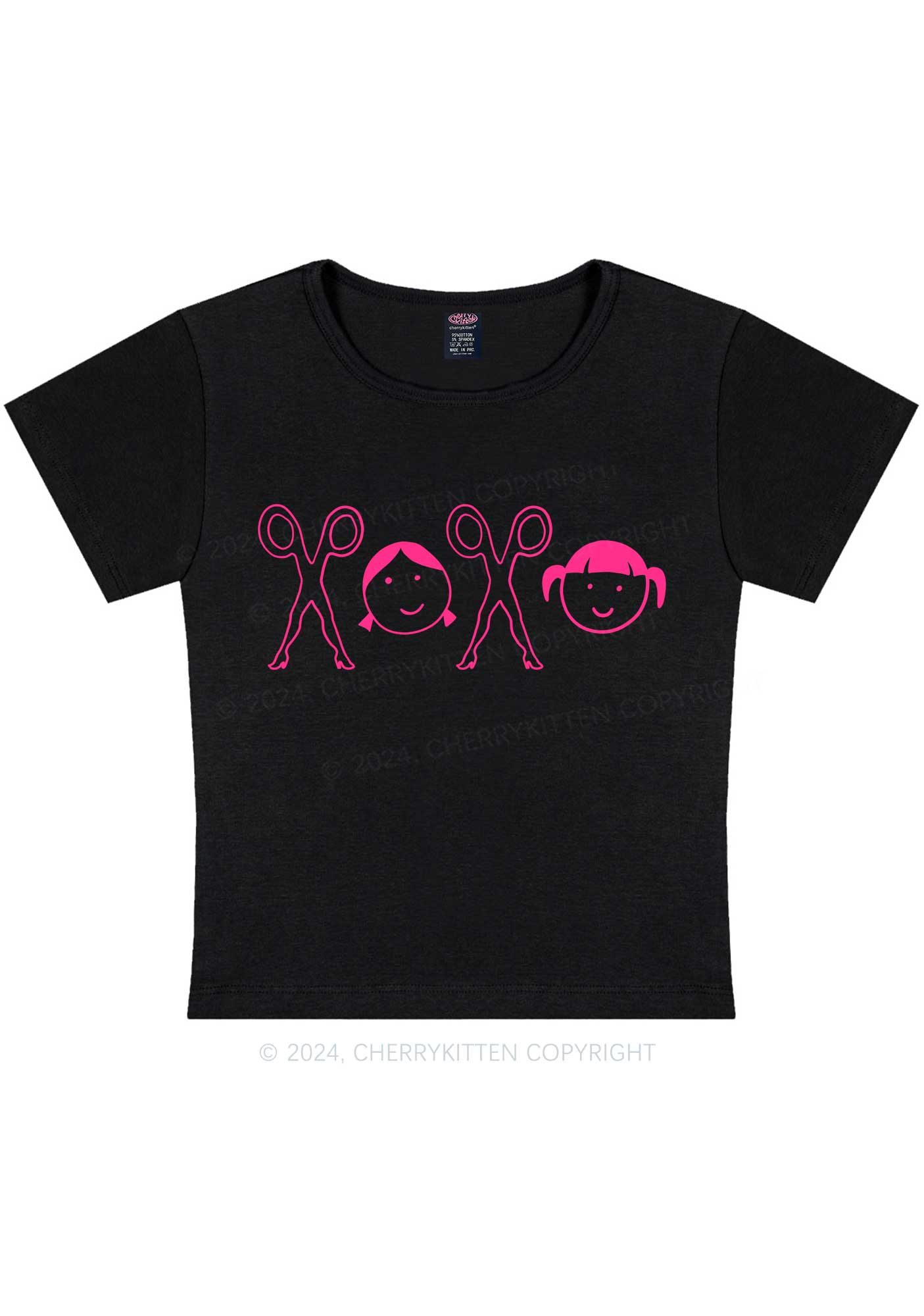 Girls XOXO Y2K Valentine's Day Baby Tee Cherrykitten