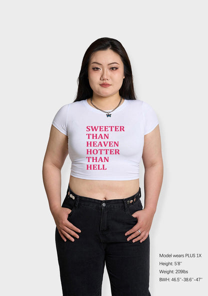 Curvy Sweeter Than Heaven Baby Tee