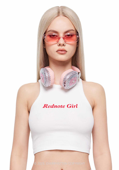 Rednote Girl Y2K Crop Tank Top Cherrykitten