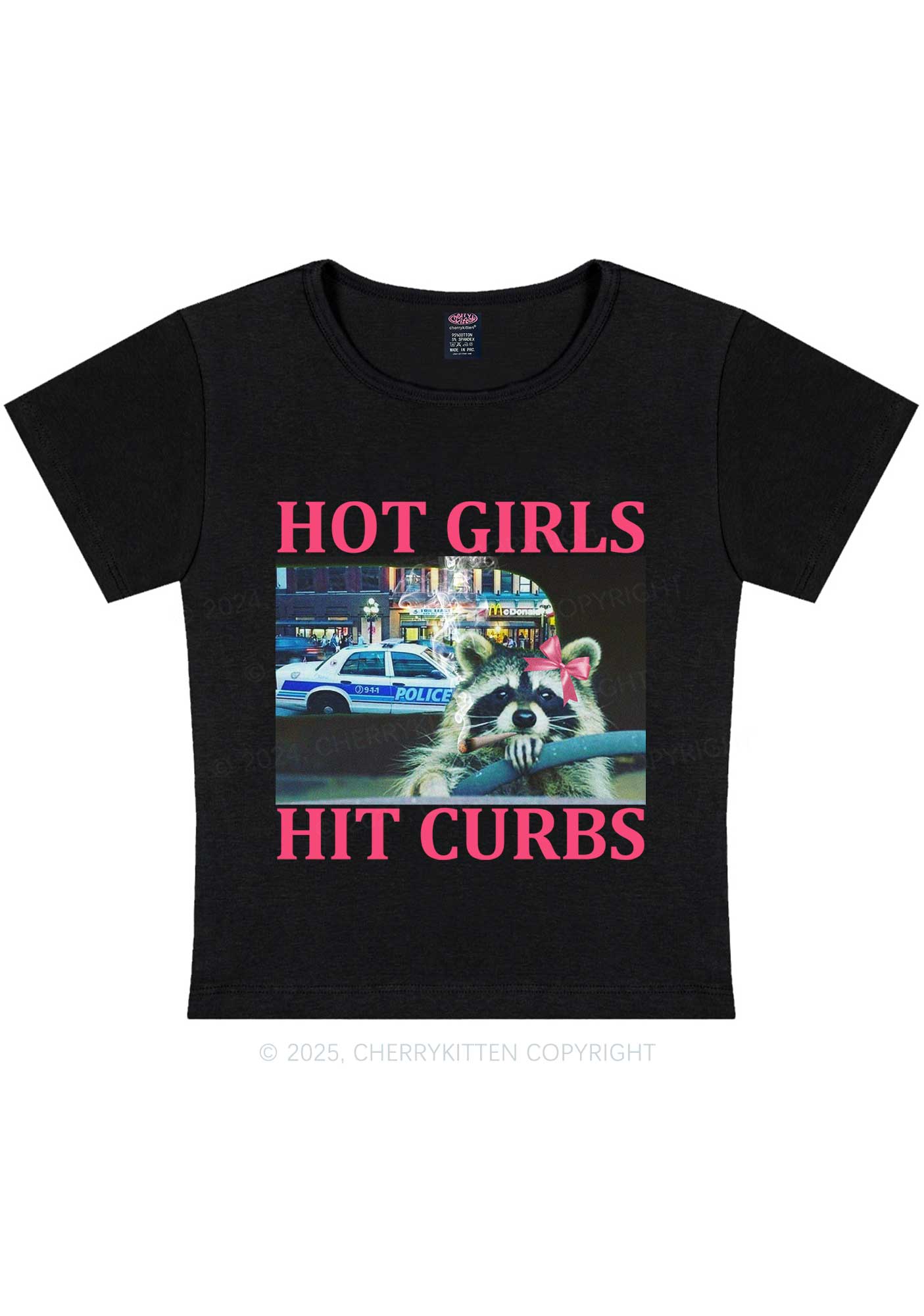 Hot Girls Hit Curbs Y2K Baby Tee Cherrykitten