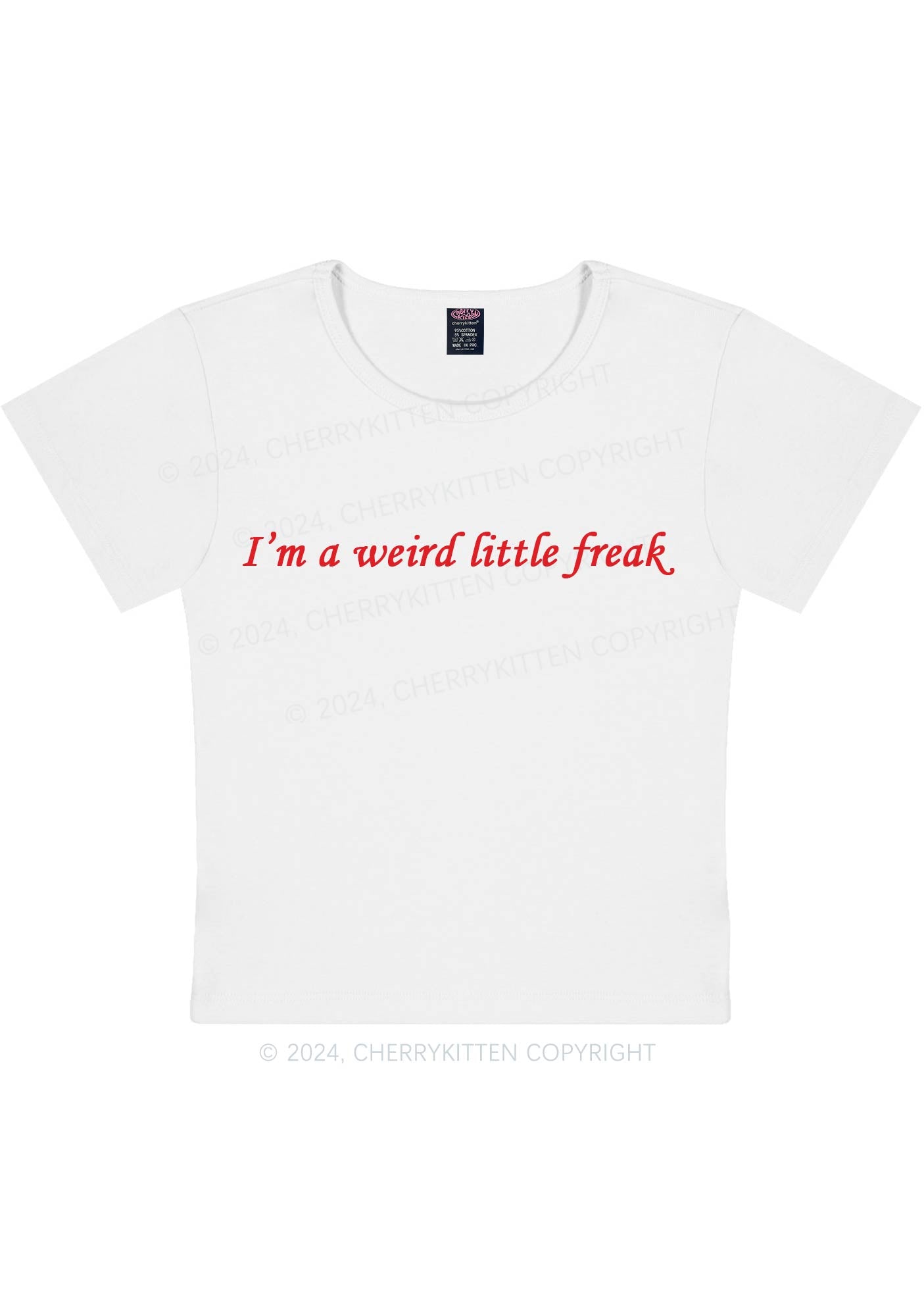 Weird Little Freak Y2K Baby Tee Cherrykitten