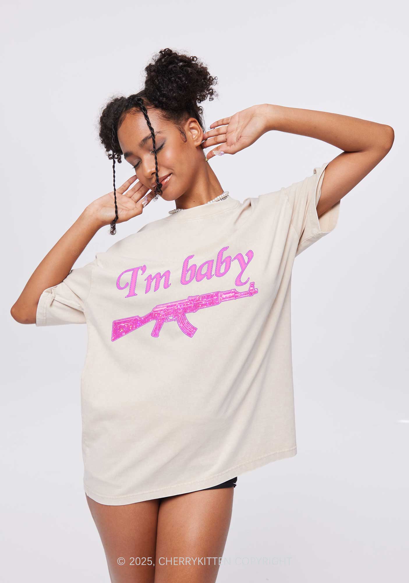 I Am Baby Y2K Washed Tee Cherrykitten