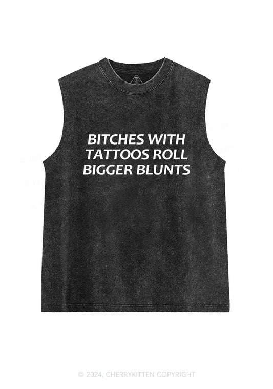 Bxxches Roll Bigger Blunts Y2K Washed Tank Cherrykitten