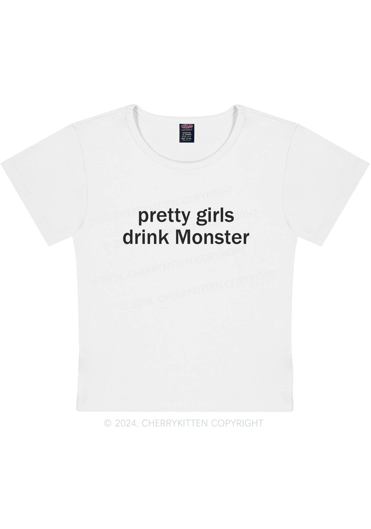 Pretty Girls Drink Monster Y2K Baby Tee Cherrykitten