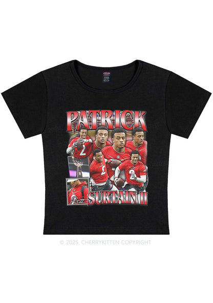 Red Patrick Y2K Super Bowl Baby Tee Cherrykitten