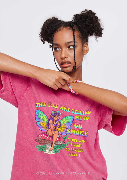 The Fae Smoke Y2K Washed Tee Cherrykitten