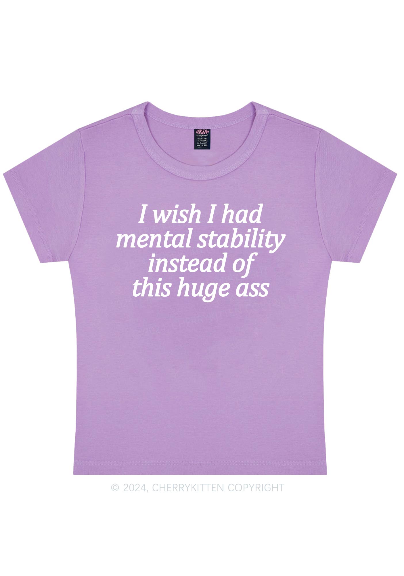 I Wish Mental Stability Y2K Baby Tee Cherrykitten