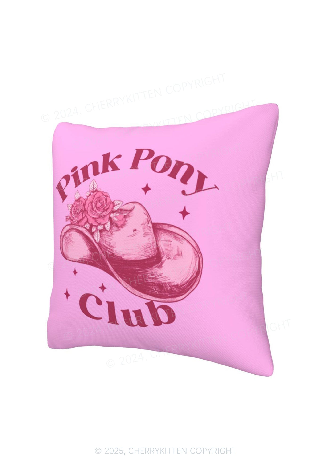 Pink Pony Club Y2K Throw Pillow Cover Cherrykitten