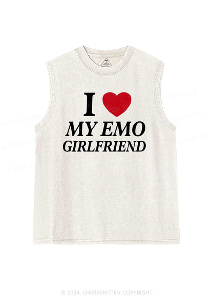 I Love My Emo GF Y2K Valentine's Day Washed Tank Cherrykitten