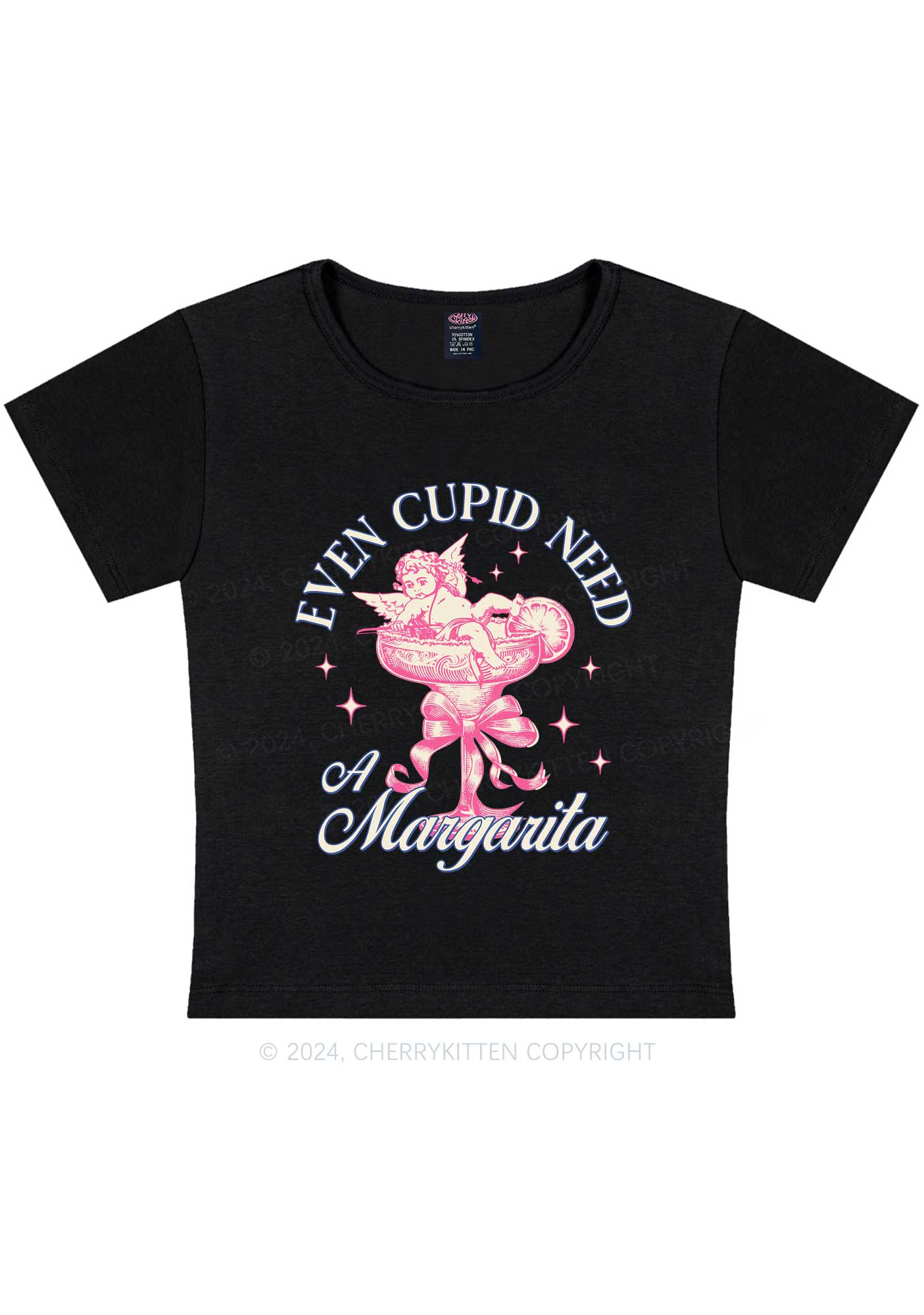 Cupid Needs Margarita Y2K Valentine's Day Baby Tee Cherrykitten