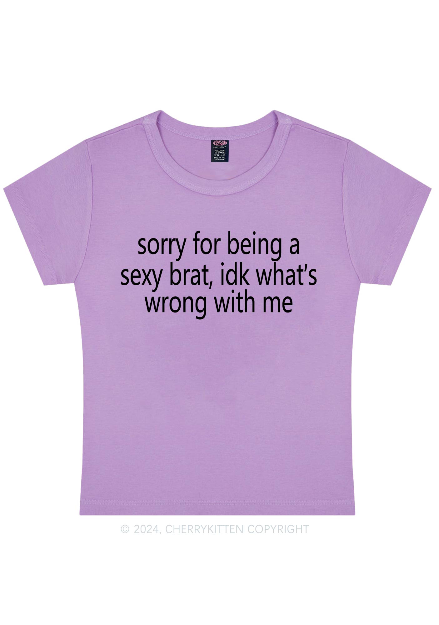 Sorry For Being Brat Y2K Baby Tee Cherrykitten