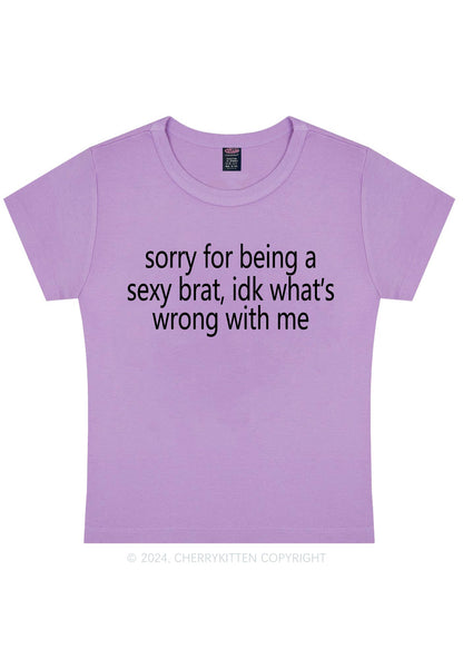 Sorry For Being Brat Y2K Baby Tee Cherrykitten