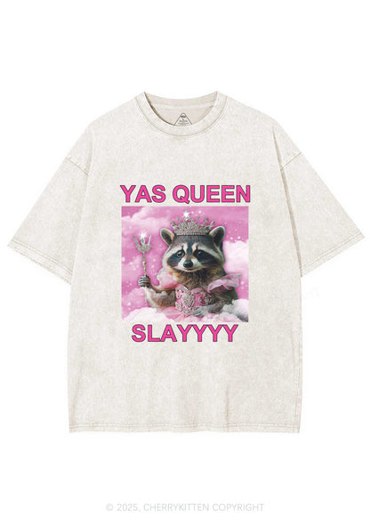 Yas Queen Slay Raccoon Y2K Washed Tee Cherrykitten