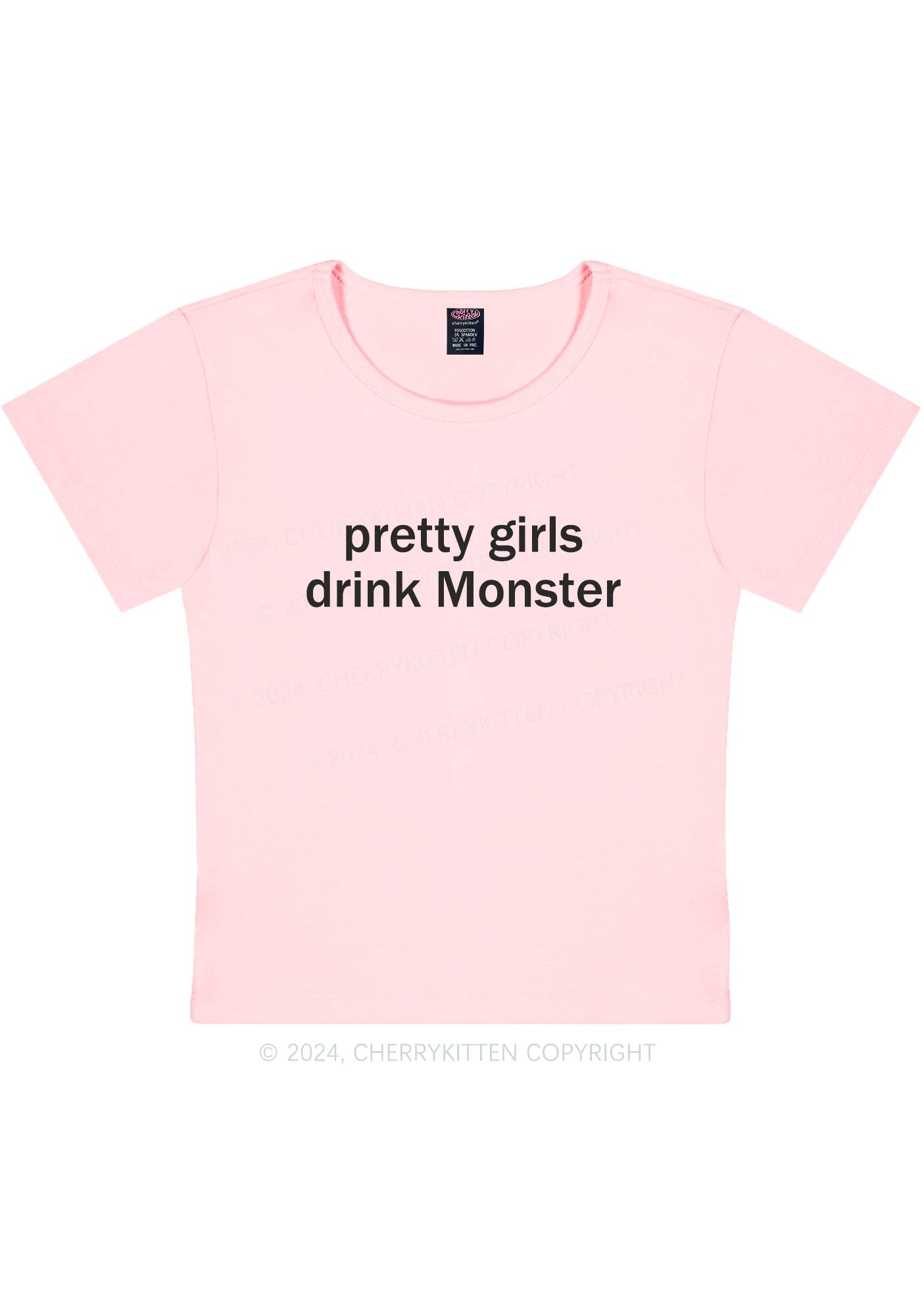 Pretty Girls Drink Monster Y2K Baby Tee Cherrykitten