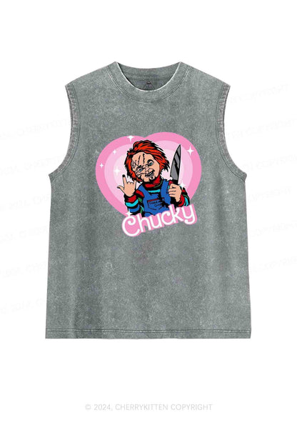 Halloween Chucky Killer Y2K Washed Tank Cherrykitten