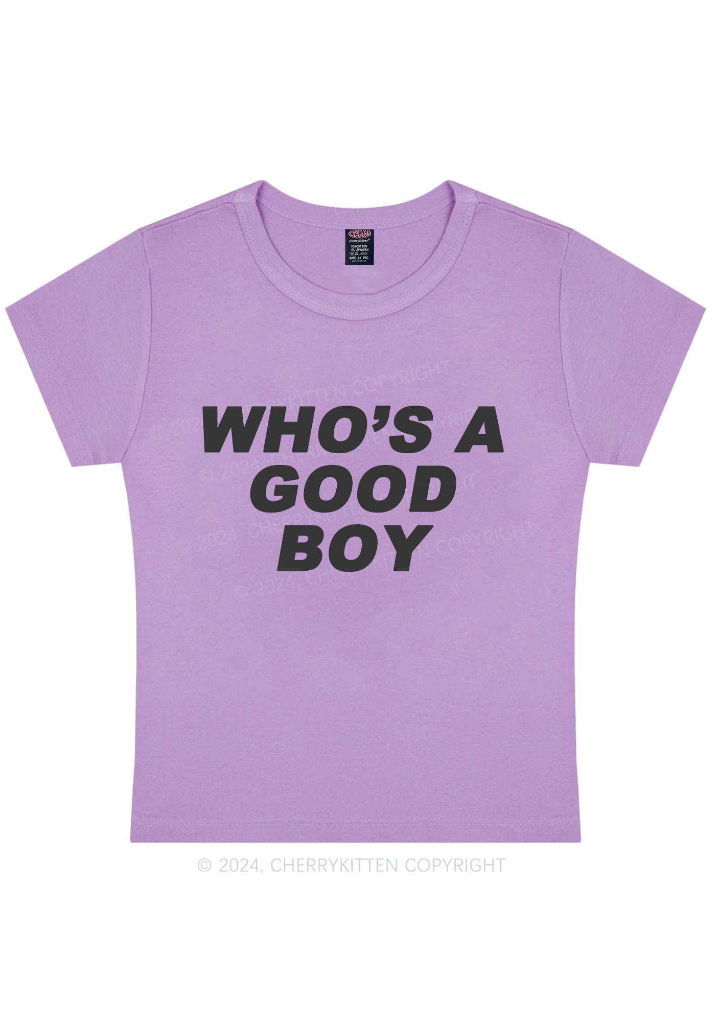 Who's A Good Boy Y2K Baby Tee Cherrykitten