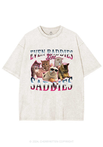 Five Baddie Cats Y2K Washed Tee Cherrykitten