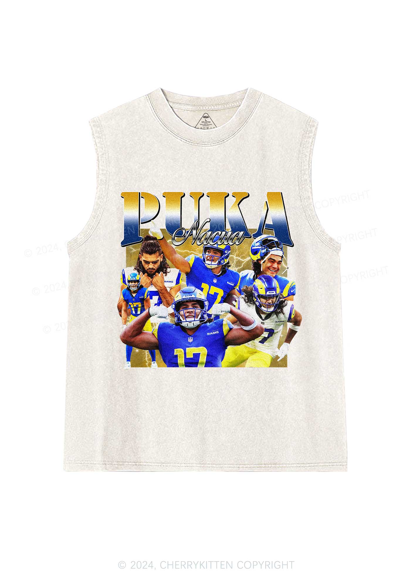 Yellow Puka Y2K Super Bowl Washed Tank Cherrykitten