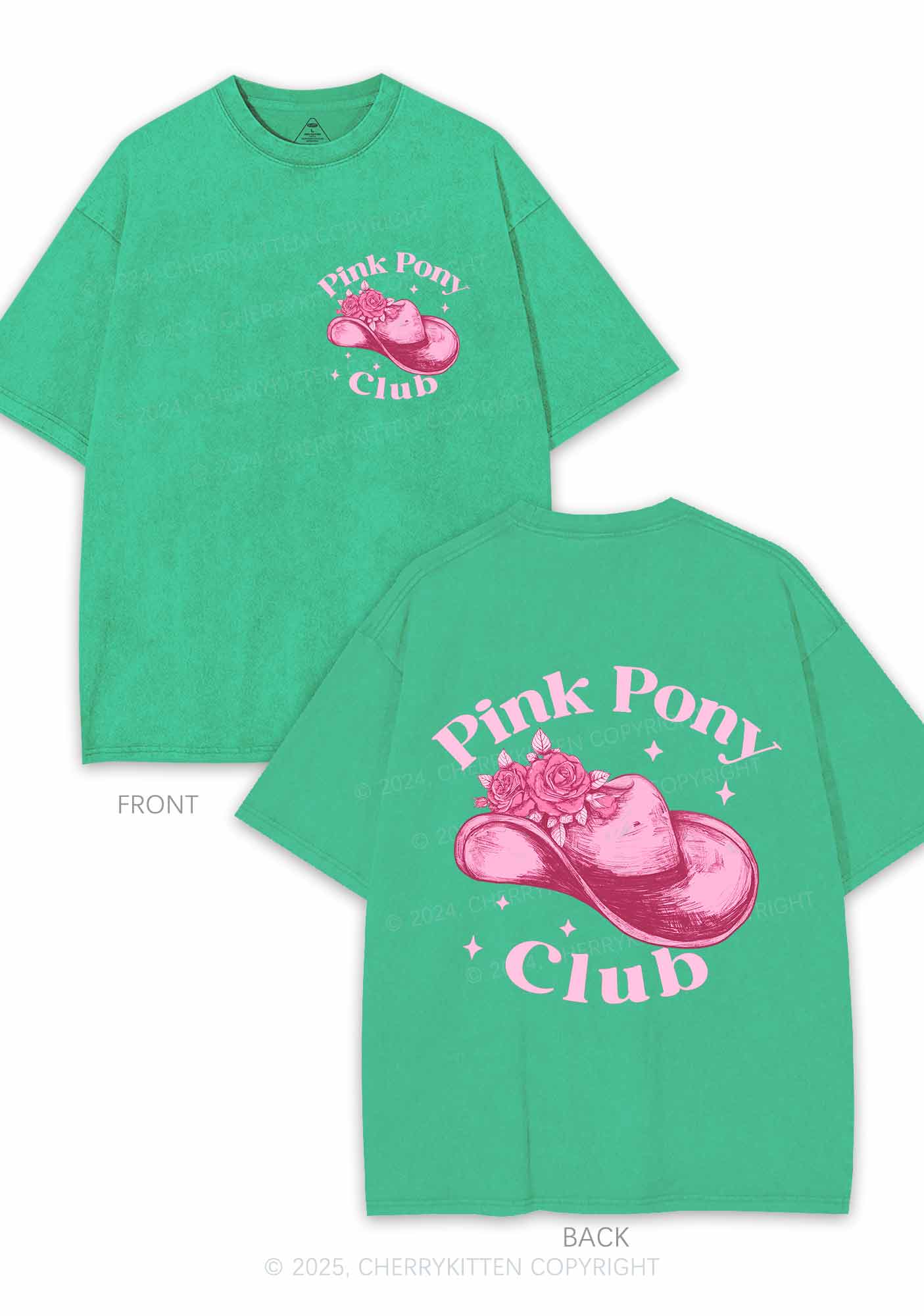 Pink Pony Club Two Sides Y2K Shirts Washed Tee Cherrykitten