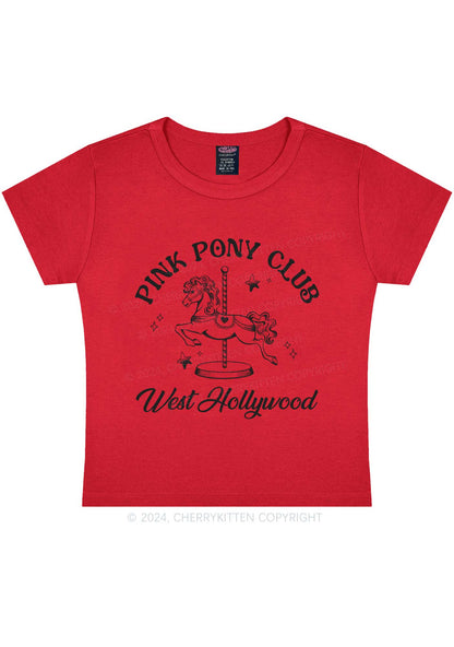 Pink West Hollywood Y2K Baby Tee Cherrykitten