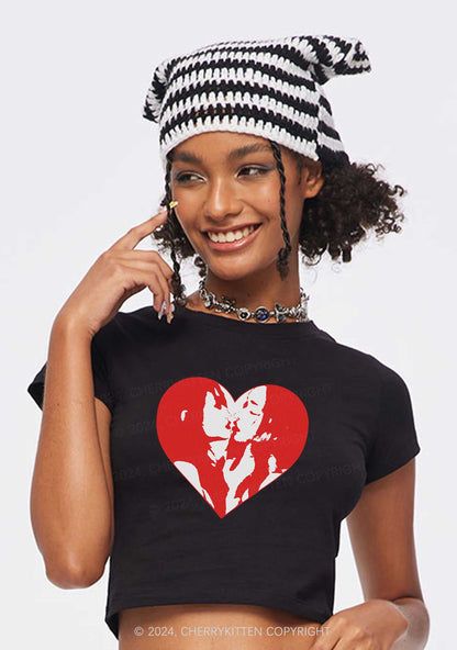 Kiss Girl Y2K Valentine's Day Baby Tee Cherrykitten