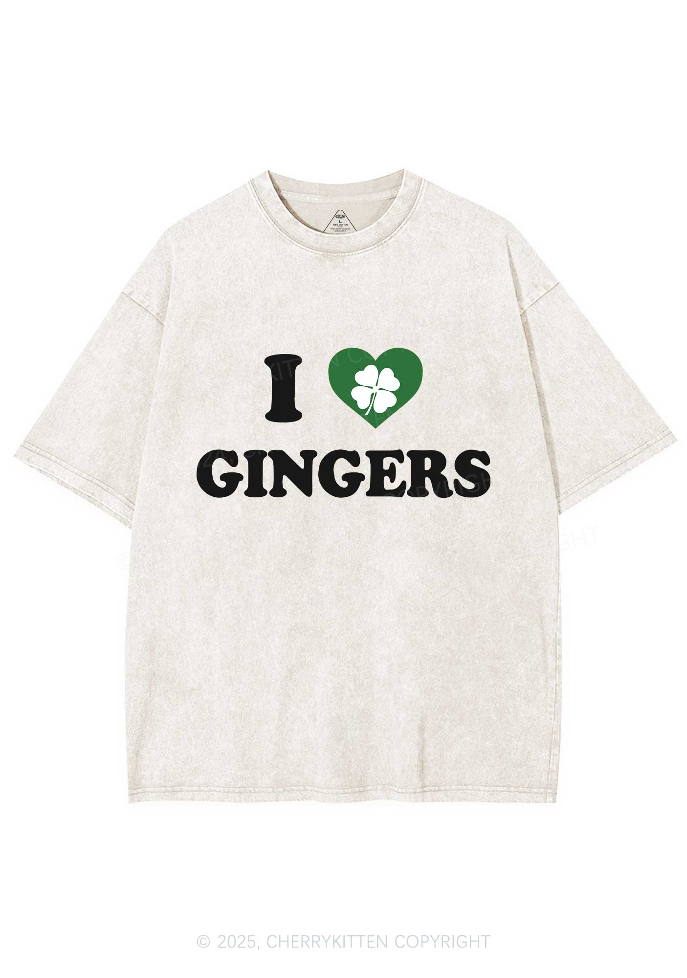 I Love Gingers St Patricks Y2K Washed Tee Cherrykitten