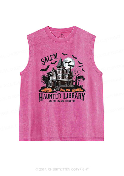 Halloween Haunted Library Y2K Washed Tank Cherrykitten