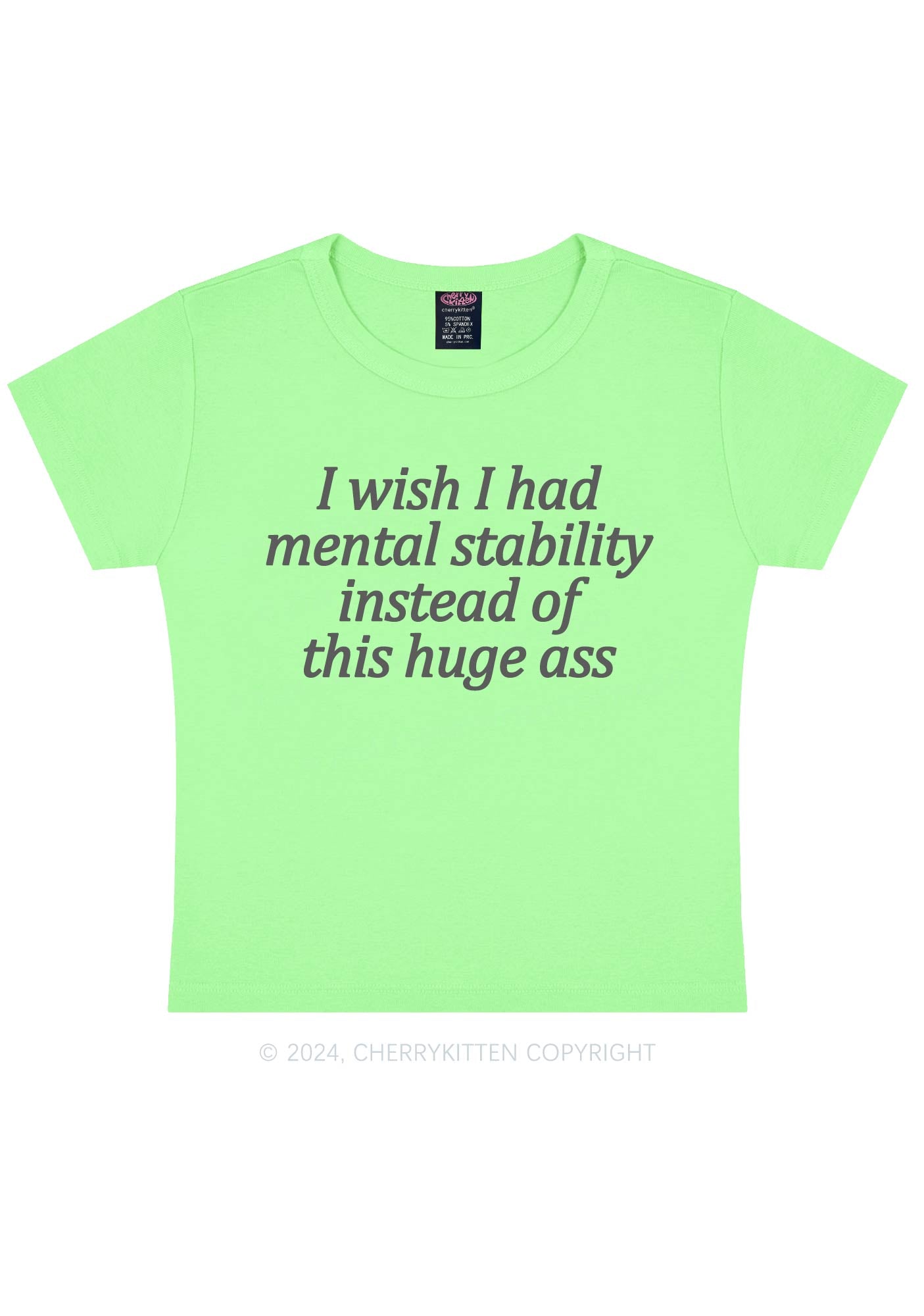 I Wish Mental Stability Y2K Baby Tee Cherrykitten