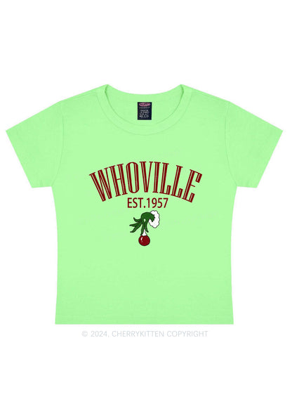 Christmas Whoville Y2K Baby Tee Cherrykitten