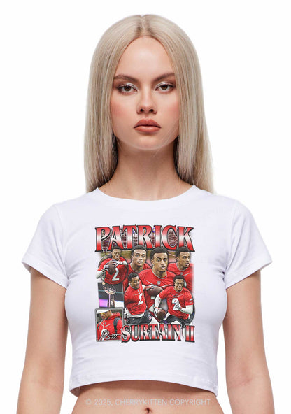 Red Patrick Y2K Super Bowl Baby Tee Cherrykitten