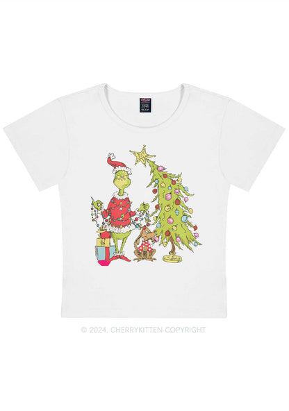 Christmas Tree Gift Y2K Baby Tee Cherrykitten