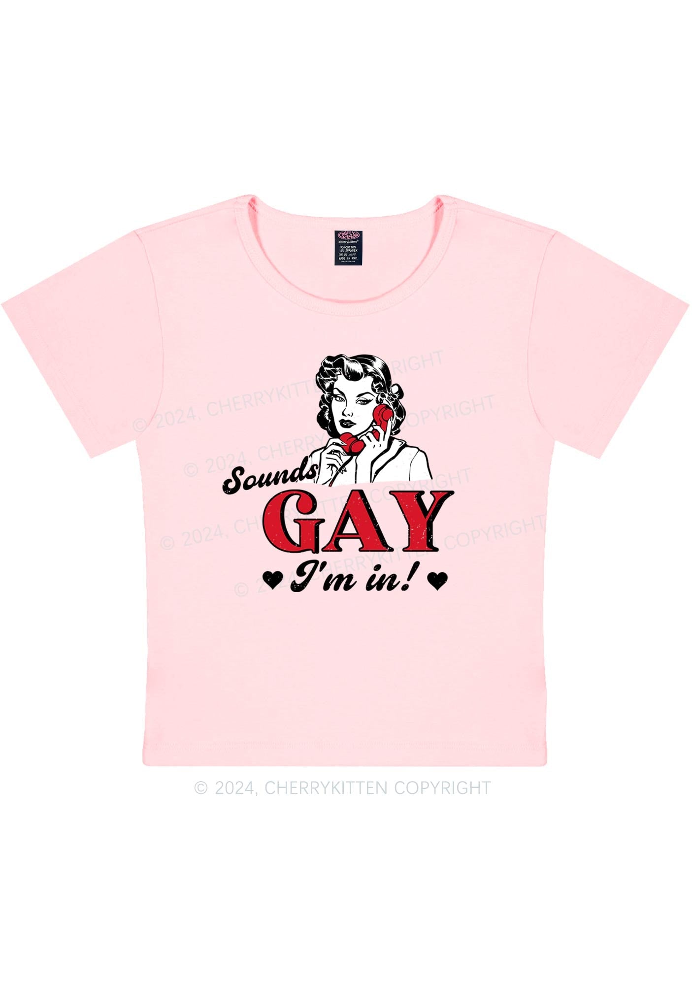 Sounds Gay Calling Y2K Baby Tee Cherrykitten